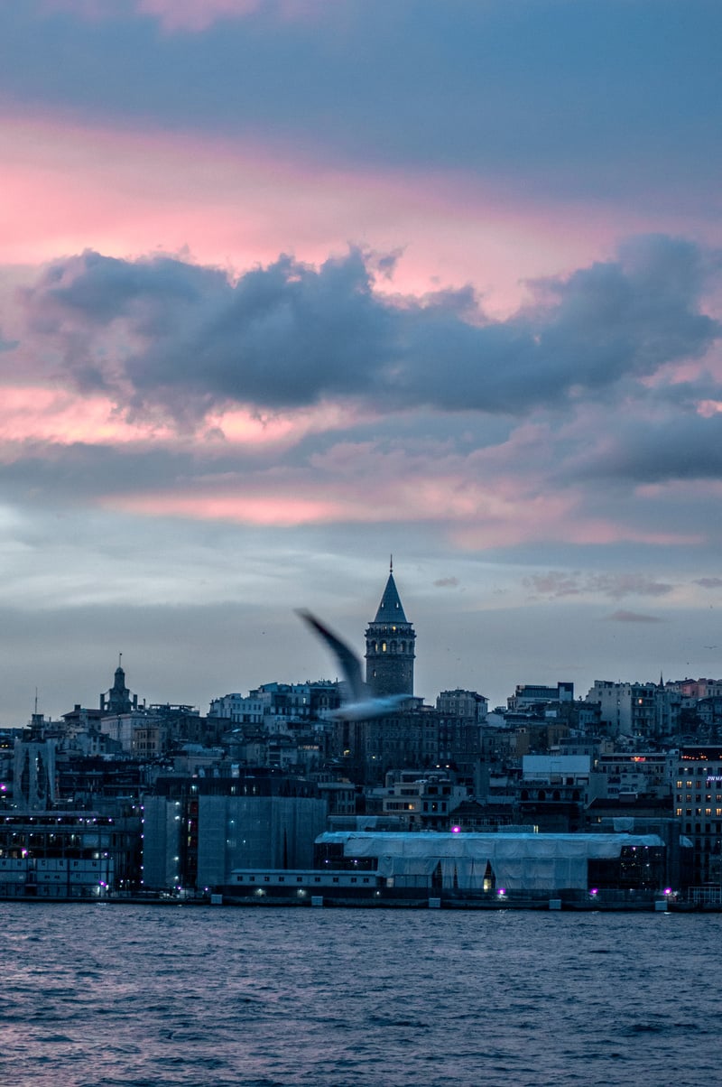 City Skyline Under Cloudy Sky